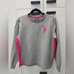 U.S. Polo Assn. Women's Gray & Pink Crewneck Sweater Size M